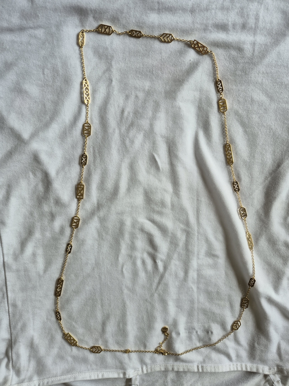 Stella & Dot Gold Link Pattern Long Necklace - Women's Jewelry